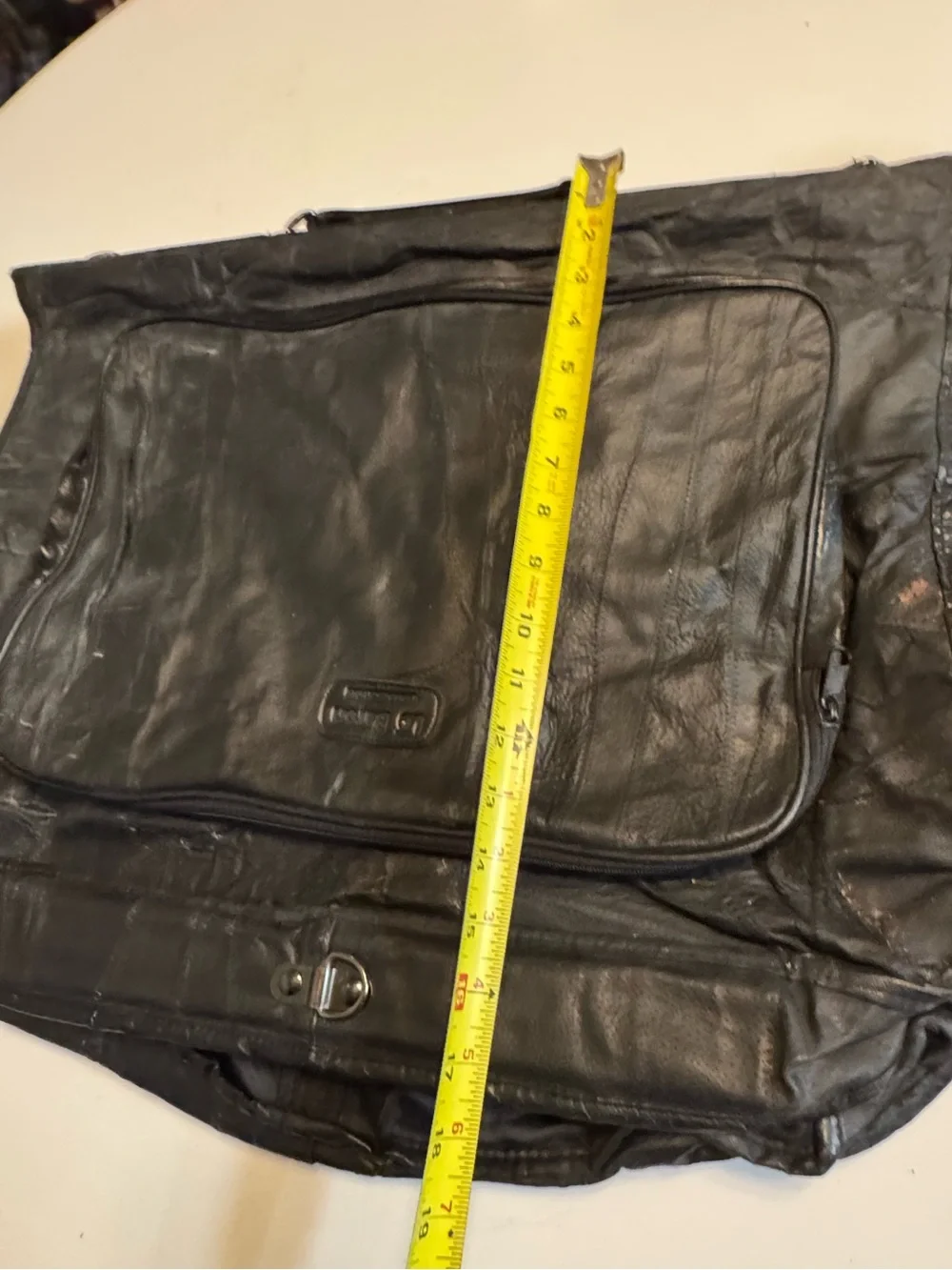 Vintage Aged Classic Black Vegan Leather Garment Duffel Bag for Men